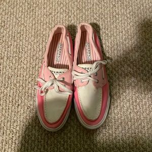 Sperry pink boat shoes